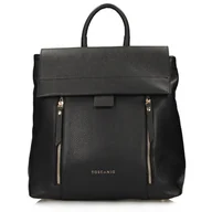Torebki damskie - Toscanio F267 Czarny Plecak damski skórzany - miniaturka - grafika 1