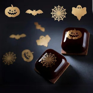 Modecor Złota folia Halloween 24 ark. 288 szt - Dodatki do ciast w proszku - miniaturka - grafika 1