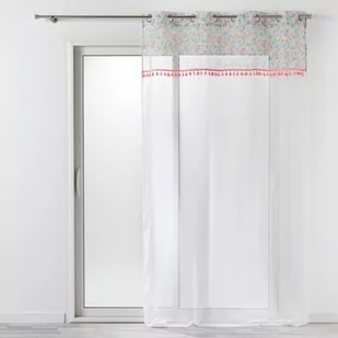 Douceur d'intérieur Douceur dintérieur Firana okienna na przelotkach FRESH LIBERTY 140 x 240 cm biała z dekorem 1626386 - Firany - miniaturka - grafika 1