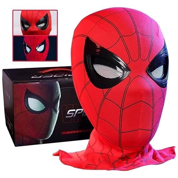 Anek MASKA SPIDER-MAN Z PODŚWIETLENIEM OCZU RUCHOME ELEMENTY ZAMEK LED Braders
