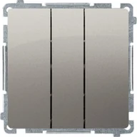 Gniazdka elektryczne - Kontakt Simon Simon Basic Łącznik potrójny z podświetleniem LED (moduł) 10AX, 250V~, szybkozłącza satynowy BMW31L.01/29 BMW31L.01/29 - miniaturka - grafika 1