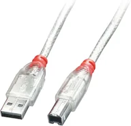 Kable USB - Kabel USB Lindy USB-A - USB-B 0.5 m Przezroczysty - miniaturka - grafika 1
