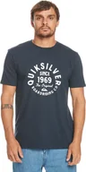 Koszulki męskie - t-shirt męski QUIKSILVER CIRCLED SCRIPT FRONT TEE Navy Blazer - BYJ0 - miniaturka - grafika 1