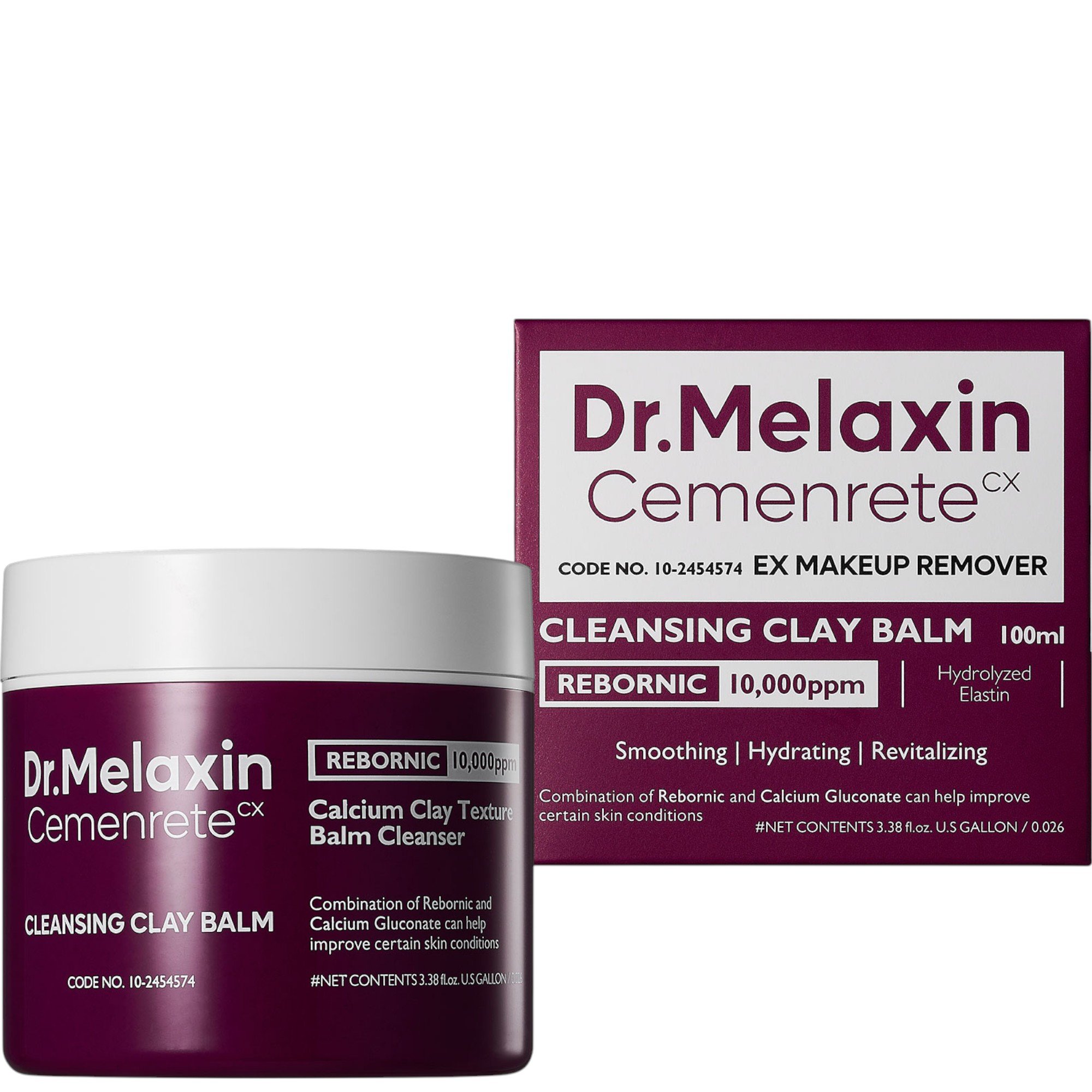 Dr.Melaxin Cemenrete Calcium Cleansing Clay Balm, Oczyszczający balsam glinkowy do demakijażu i pielęgnacji skóry