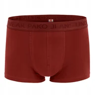 Majtki męskie - Bokserki męskie klasyczne majtki bawełniane DEEP bordowe XXL Pako Jeans - miniaturka - grafika 1