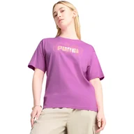 Koszulki sportowe damskie - Koszulka Puma Graphics Stacked No. 1 Logo Relaxed Tee, Kobiety - miniaturka - grafika 1
