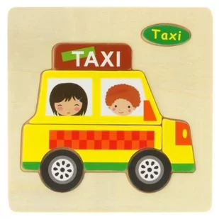 Układanka Edukacyjna Drewniana Puzzle 7El Taxi - Puzzle - miniaturka - grafika 1