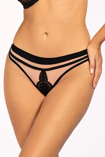 Stringi Unikat Beatrice czarny-beż - Majtki damskie - miniaturka - grafika 1