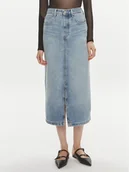 Spódnice - Tommy Hilfiger Spódnica jeansowa WW0WW42882 Niebieski Straight Fit - miniaturka - grafika 1