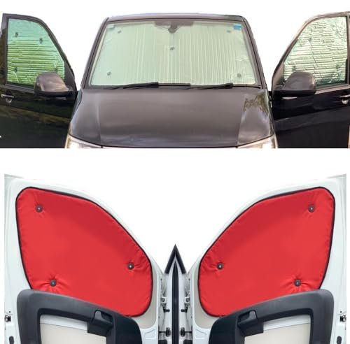 Maty Termiczne Kompatybilne z Mercedes Sprinter (2006-2019) (Mwb + Drzwi Do Stodoły + Tylne Ćwiartki Exc) Z Kolorem Podkładu Czerwony, Odwracalny