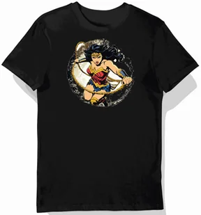 Koszulka męska czarna z motywem Wonder Woman 6831 S - Koszulki męskie - miniaturka - grafika 1