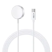 Akcesoria do smartwatchy - ULTRABOOST MAGNETIC CHARGING TYPE-C CABLE 120CM KABEL ŁADUJACY MAGNETYCZNY ŁADOWARKA DO APPLE WATCH 1/2/3/4/5/6/7/8/9/10/SE / ULTRA / ULTRA 2 - WHITE - miniaturka - grafika 1