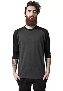 Koszulki męskie - Urban Classics Men Contrast 3/4 Sleeve Raglan Tee T-shirt męski, dostępny w wielu różnych kolorach, rozmiary S-5XL, Cha/Blk., 5XL - grafika 1