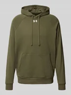 Bluzy męskie - Bluza z kapturem, wyhaftowanym logo i kieszenią kangurką - miniaturka - grafika 1