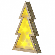 Oświetlenie świąteczne - Shumee Figurka dekoracyjna LED choinka jasne drewno JUVA 294839 - miniaturka - grafika 1