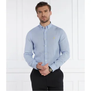 POLO RALPH LAUREN Lniana koszula | Slim Fit - Koszule męskie - miniaturka - grafika 1