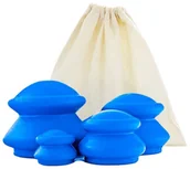 Akcesoria medycyny naturalnej - Bańki chińskie na cellulit - zestaw 4 szt. do masażu ciała - gumowe - miniaturka - grafika 1