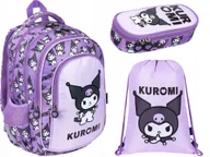 Nerki - Zestaw Kuromi Violet 3w1 Szkolny Plecak Piórnik Saszetka Worek na Buty - miniaturka - grafika 1