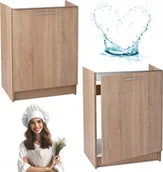 Szafki kuchenne - Nowoczesna Szafka Kuchenna Stojąca Dąb Sonoma 60 x 50 x 83 pod Zlewozmywak - miniaturka - grafika 1