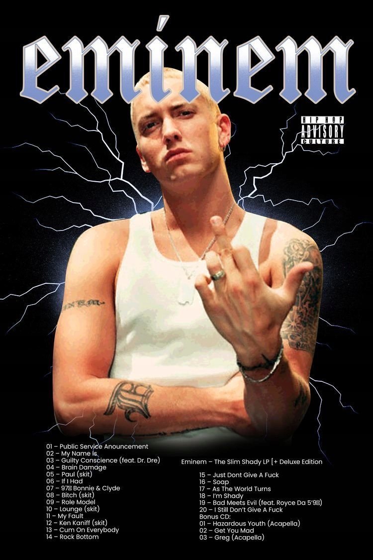 PODKŁADKA POD MYSZ Nadruk 22x18 cm Eminem GOD Legends Never Die Prezent