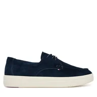 Półbuty męskie - Półbuty Tommy Hilfiger Casual Suede Stitch Toe Hybrid FM0FM05707 Granatowy - miniaturka - grafika 1
