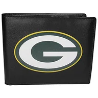 Portfele - NFL Siskiyou sportowy męski Green Bay Packers dwuskładany portfel duże logo jeden rozmiar czarny - miniaturka - grafika 1