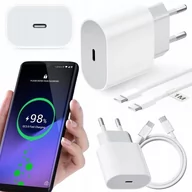 Ładowarki do telefonów - UNIWERSALNA SZYBKA ŁADOWARKA SIECIOWA KOSTKA 20W + KABEL 1M / USB-C - USB-C - miniaturka - grafika 1