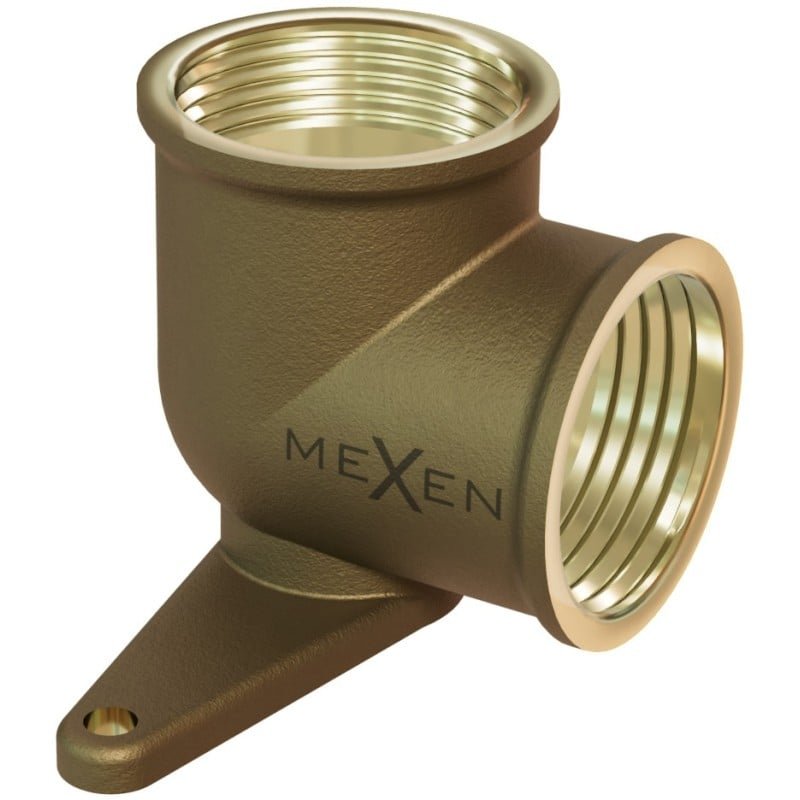 Mexen BRASS kolano mosiężne, naścienne z łapą 1/2 GW x 1/2 GW - W97408-1212