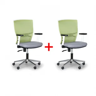 Fotel biurowy, krzesło biurowe B2B Partner Krzesło biurowe Haag 1+1 GRATIS, zielono/szare 415045 - Fotele i krzesła biurowe - miniaturka - grafika 1