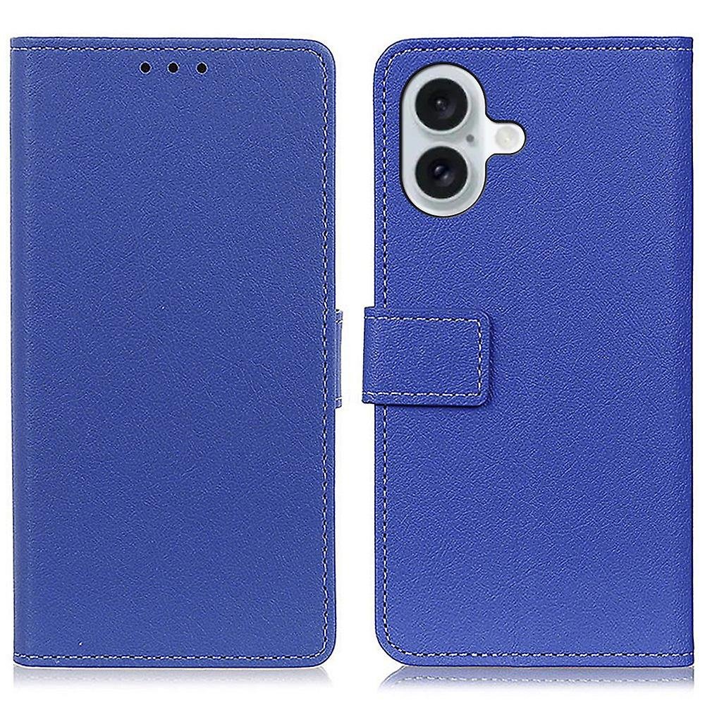 Do iPhone 16 Plus Etui Podstawka Ochronny Skórzany Portfel Pokrowiec Na Telefon - Niebieski Wielobarwny Blue