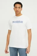 Koszulki męskie - Quiksilver t-shirt bawełniany męski kolor biały z nadrukiem - miniaturka - grafika 1