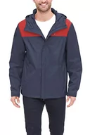 Płaszcze damskie - Tommy Hilfiger Męska wodoodporna oddychająca kurtka z kapturem płaszcz przeciwdeszczowy, Granatowy (Navy)/czerwony, S - miniaturka - grafika 1