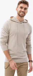 Ombre Męska bluza dzianinowa z kapturem - V5 beżowa B1532 XXL - Bluzy męskie - miniaturka - grafika 1