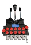 Akcesoria do hydrauliki siłowej - Rozdzielacz hydrauliczny Presko 5-sekcyjny 40l, 2 joysticki +1 dźwignia - miniaturka - grafika 1