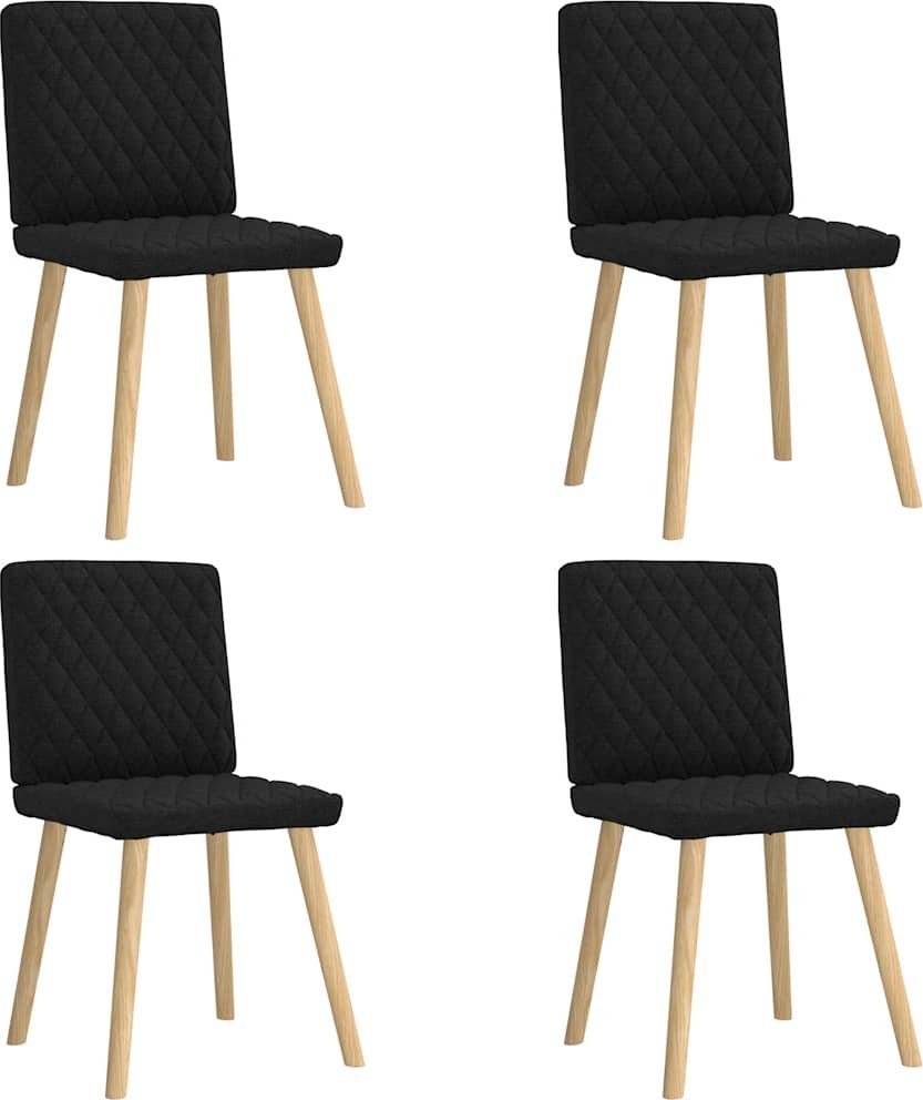 vidaXL Krzesła stołowe, 4 szt., czarne, obite tkaniną