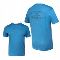 Koszulki męskie - MUSTANG T-shirt KOSZULKA męska BAWEŁNA sportowa XL niebieska - miniaturka - grafika 1