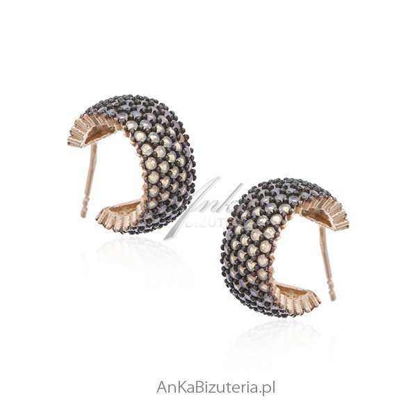 ankabizuteria.pl Biżuteria srebrna kolczyki pozłacane różowym złotem