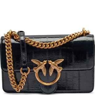 Pinko Skórzana torebka na ramię LOVE ONE MINI DC - Torebki damskie - miniaturka - grafika 1