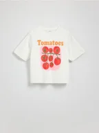 Koszulki i topy damskie - Reserved - T-shirt z nadrukiem - złamana biel - miniaturka - grafika 1