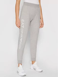 Spodnie sportowe damskie - EA7 Emporio Armani Spodnie dresowe 8NTP85 TJCQZ 0905 Szary Regular Fit - grafika 1