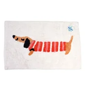 Dywaniki łazienkowe - Czerwono-biały dywanik łazienkowy 52,5x83 cm Sausage Dog – Rex London - miniaturka - grafika 1