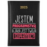 Notesy i bloczki - KALENDARZ DZIENNY CZARNY A5 2025 TRMINARZ PREZENT DLA PROGRAMISTKI WZORY - miniaturka - grafika 1
