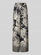 Spodnie damskie - Spodnie materiałowe z wiskozy z elastycznym pasem - miniaturka - grafika 1