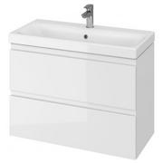 Szafki łazienkowe - Cersanit Moduo szafka slim 80 cm podumywalkowa biała S590-002-ECO - miniaturka - grafika 1
