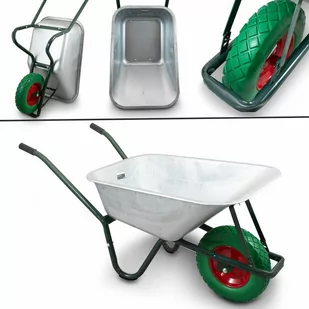 Taczka z misą ocynkowaną 100L z pełnym kołem - Taczki - miniaturka - grafika 1