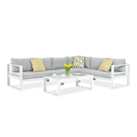 Meble ogrodowe - Narożnik wypoczynkowy PANAMA White - miniaturka - grafika 1