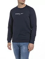 Bluzy męskie - Replay Bluza męska M6139L.00.21842, 85 niebieska, M - miniaturka - grafika 1