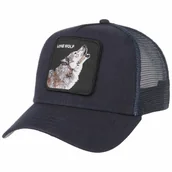 Czapki i chusty sportowe męskie - Czapka Lone Wolf Trucker by Goorin Bros., ciemnoniebieski, One Size - miniaturka - grafika 1