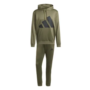 Męski Dres ADIDAS M BL FT HD TS JI8869 – Oliwkowy - Dresy męskie - miniaturka - grafika 1