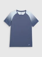 Koszulki sportowe męskie - 4F Koszulka sportowa w kolorze niebieskoszarym - miniaturka - grafika 1